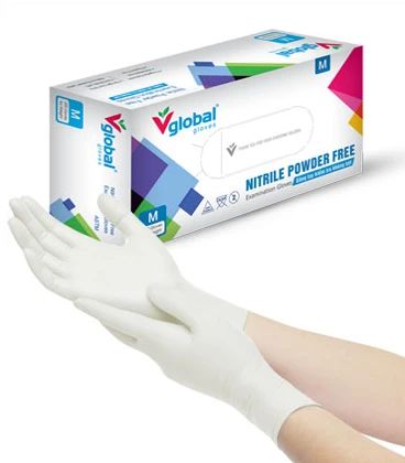 Găng tay kiểm tra Nitrile không bột Vglobal (Trắng N2.7)