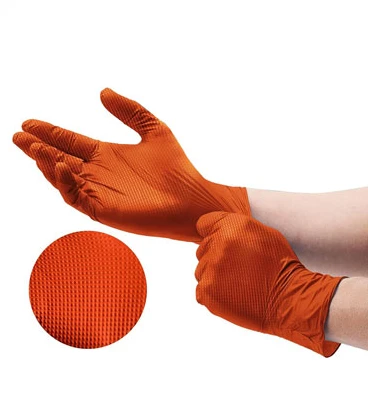 Găng tay nitrile Diamond Grip Vglobal (Màu cam)